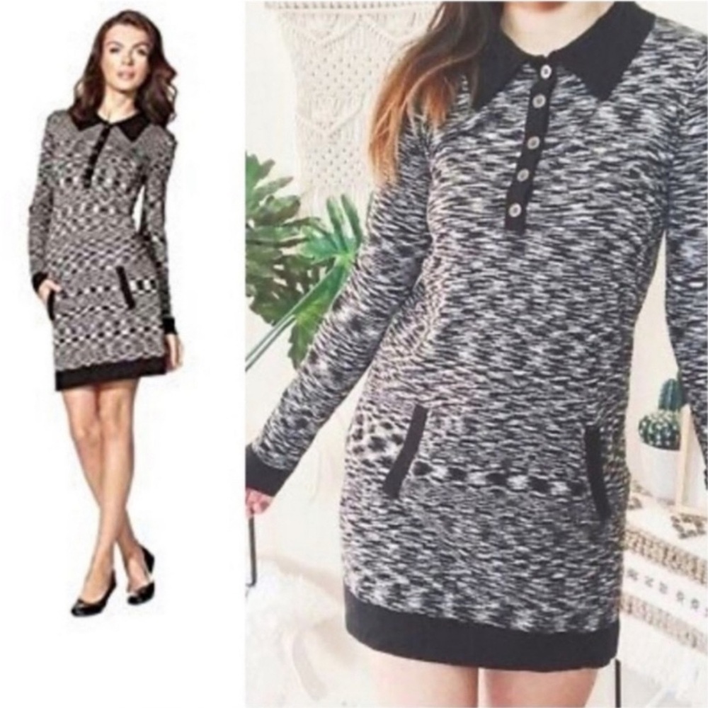 Missoni for target black and whit striped space dye knit shirt‎ dress xs
